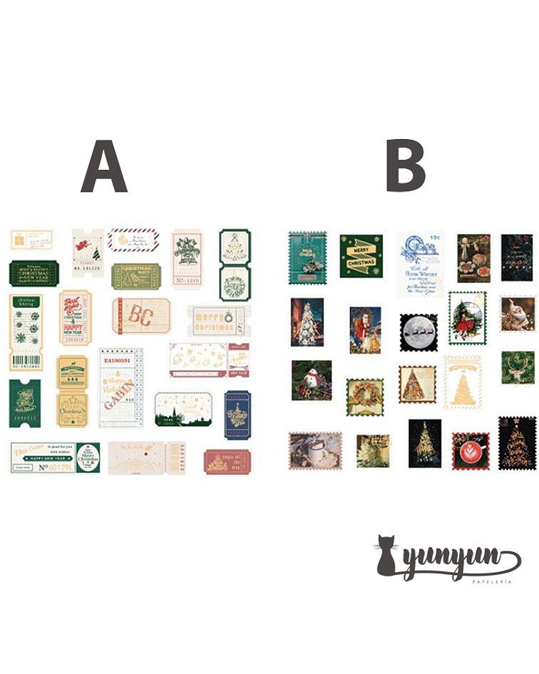 Stickers Golden Christmas - 40 pzas