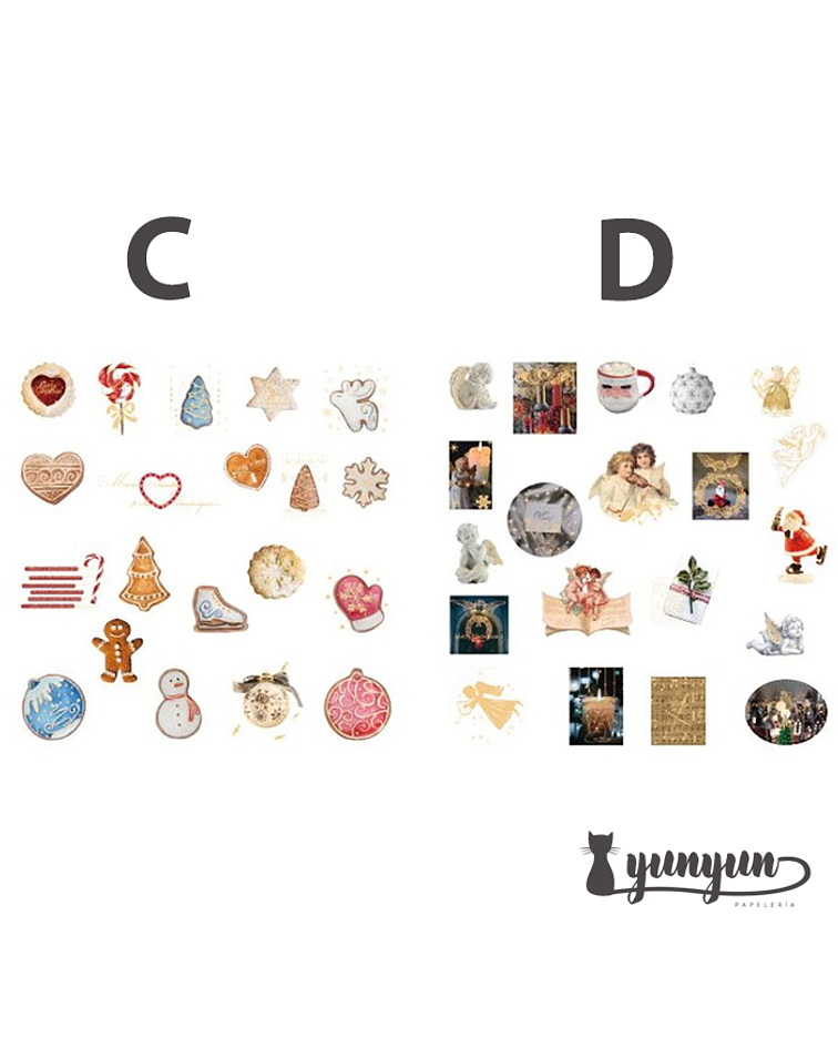 Stickers Golden Christmas - 40 pzas