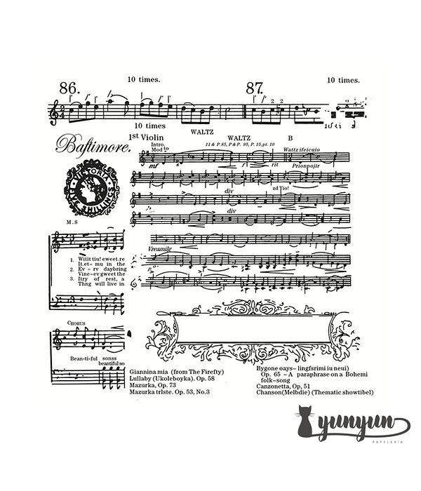 Sellos Partitura Musical - 1 pza