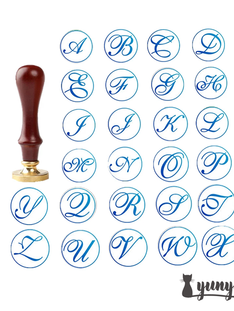 Sellos de Lacre Letras Caligráficas - 2,5cm 7