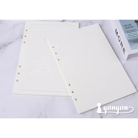 Repuesto Hojas Blancas Cuaderno Binder - 45 pzas