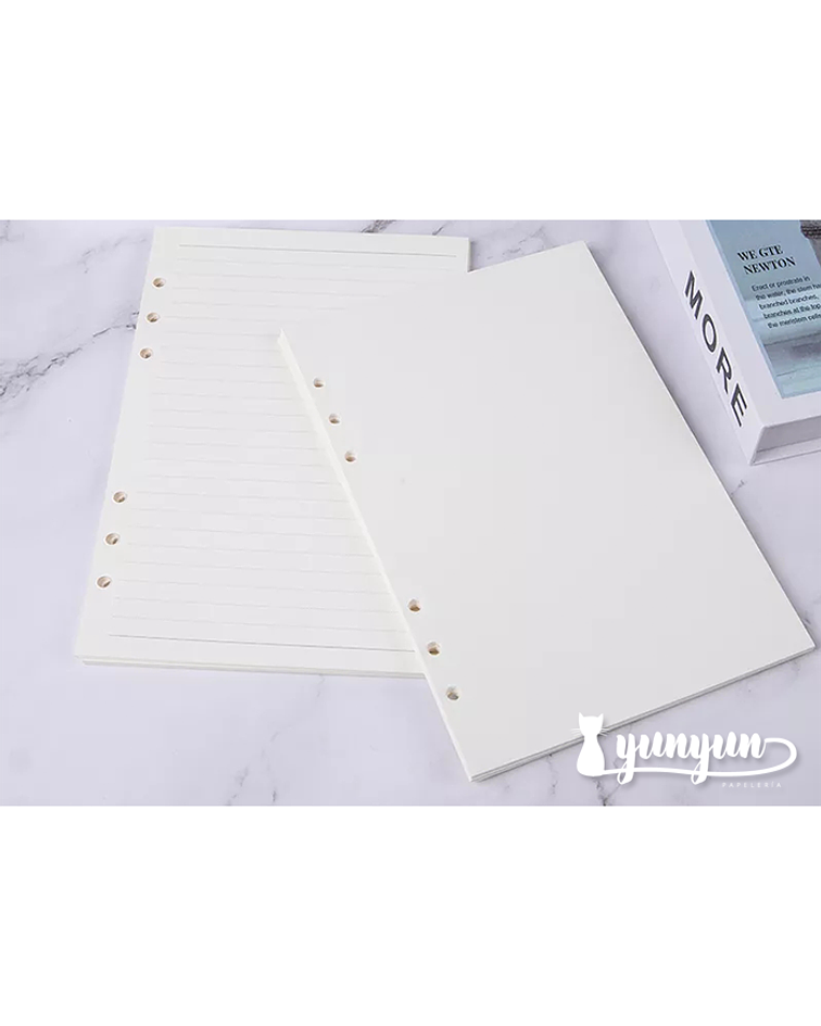 Repuesto Hojas Blancas Cuaderno Binder - 45 pzas