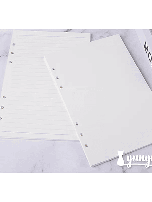 Repuesto Hojas Blancas Cuaderno Binder - 45 pzas