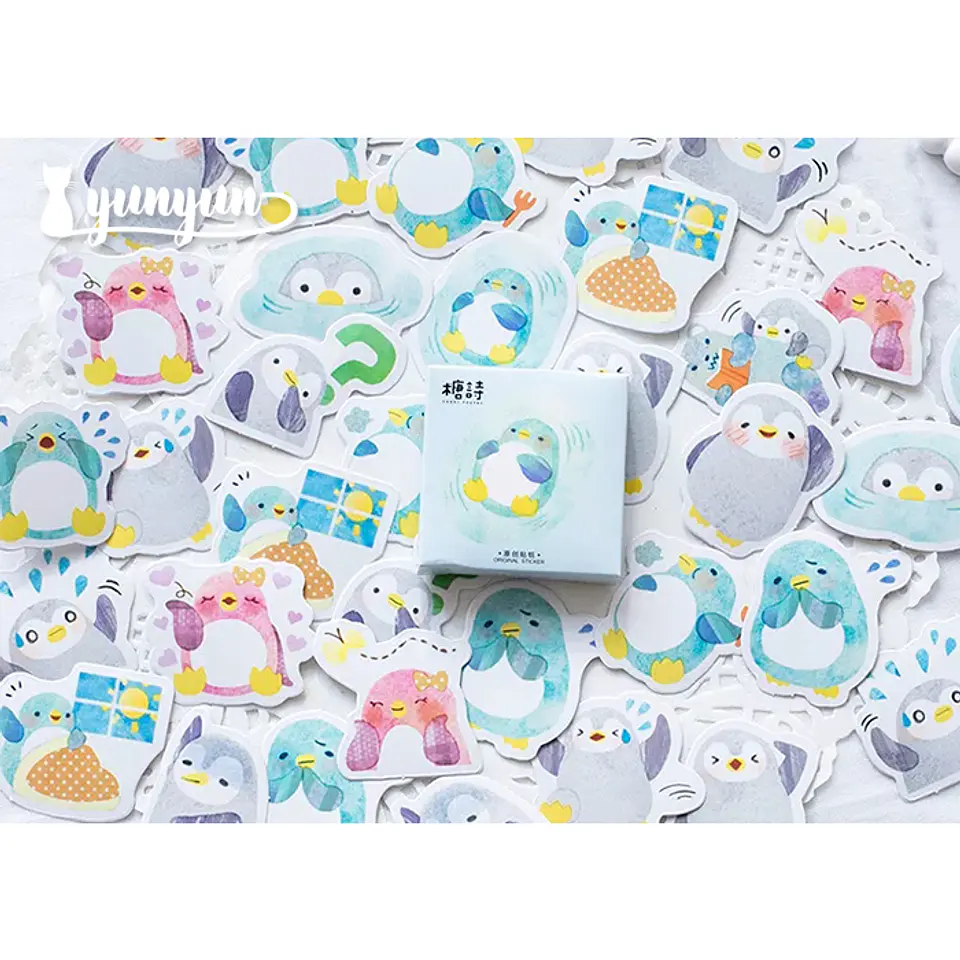 Caja Stickers Pinguinos - 45 pzas 1