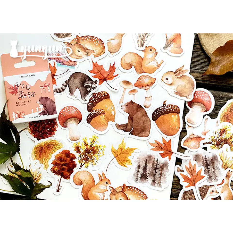 Caja Stickers Animales del Bosque - 45 pzas 1