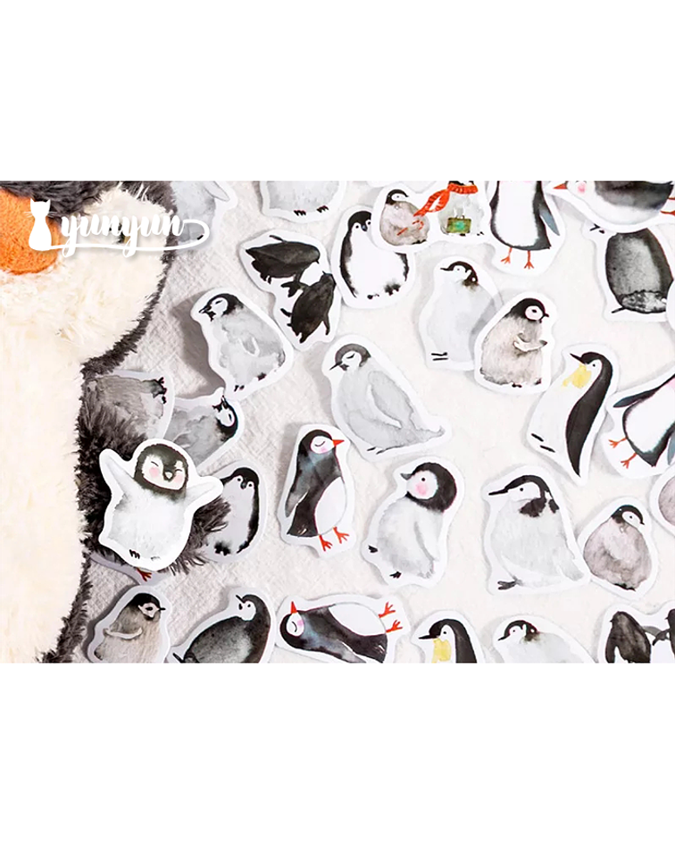 Caja Stickers Pinguinos II - 45 pzas