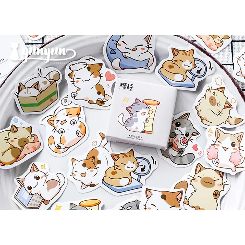 Caja Stickers Gatos #3 - 45 PZAS 1