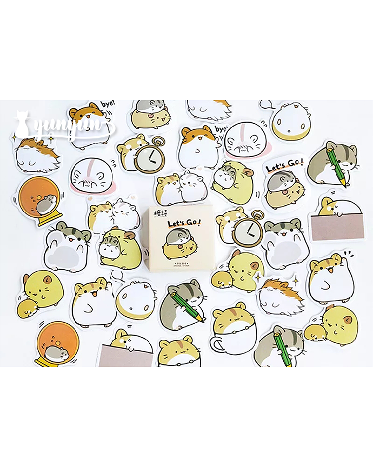 Caja Stickers Hamster II - 45 pzas