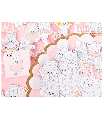 Caja Stickers Conejos - 45 pzas