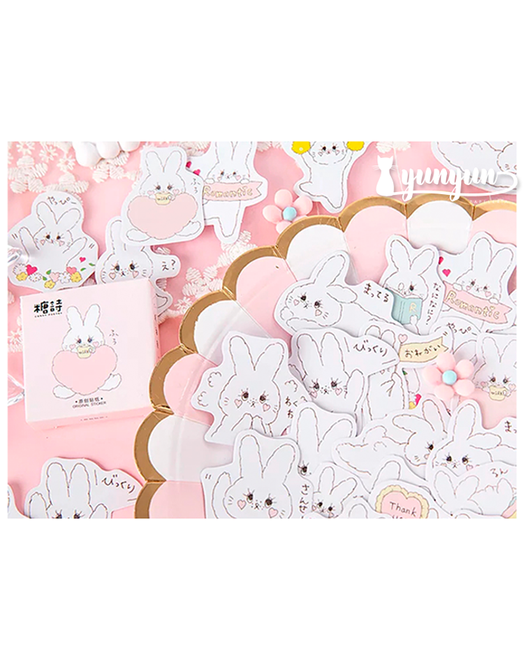 Caja Stickers Conejos - 45 pzas