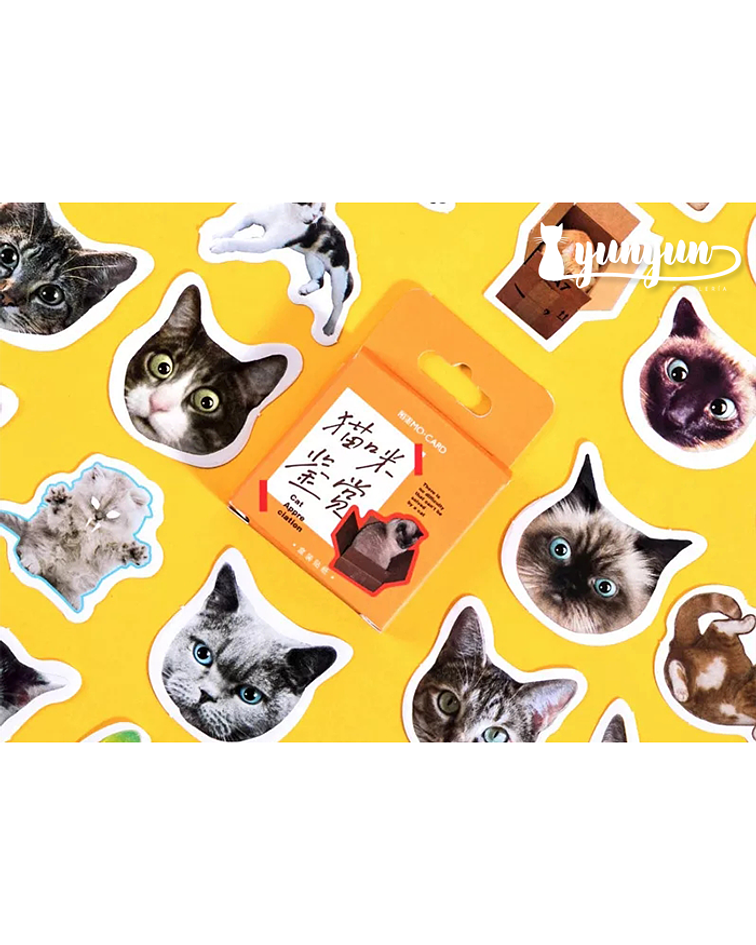 Caja Stickers Gatos #2 - 45 pzas