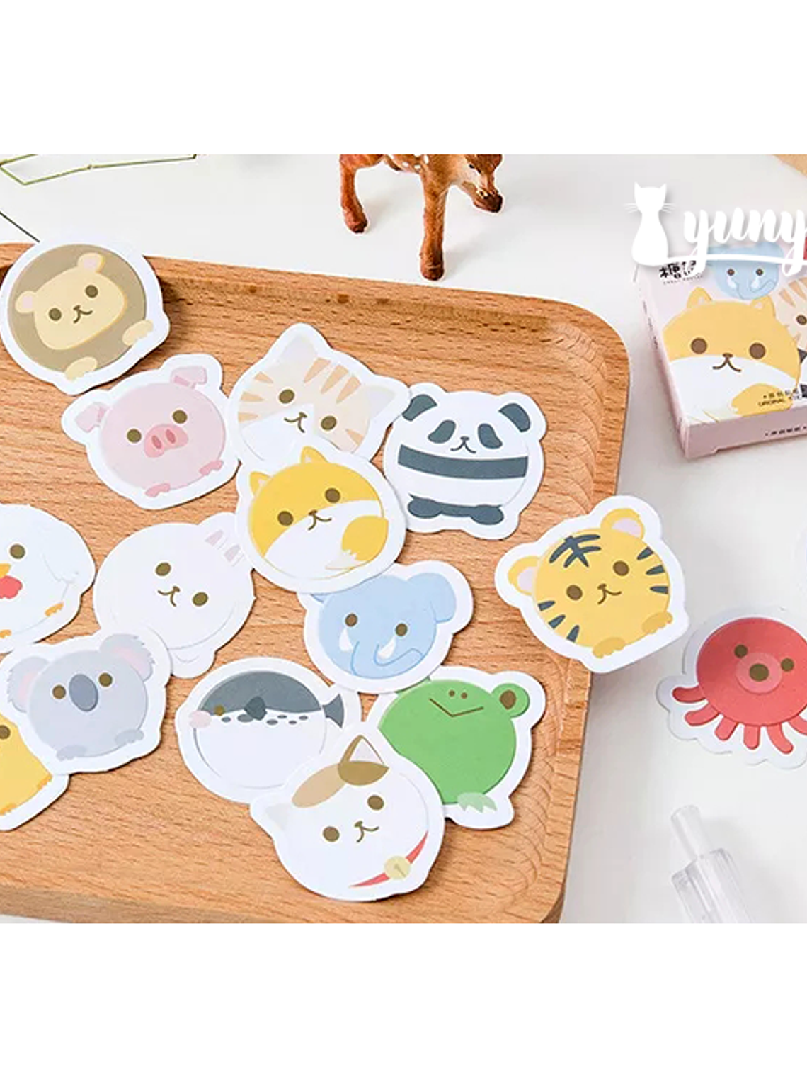 Caja Stickers Caritas de Animales - 45 pzas 1
