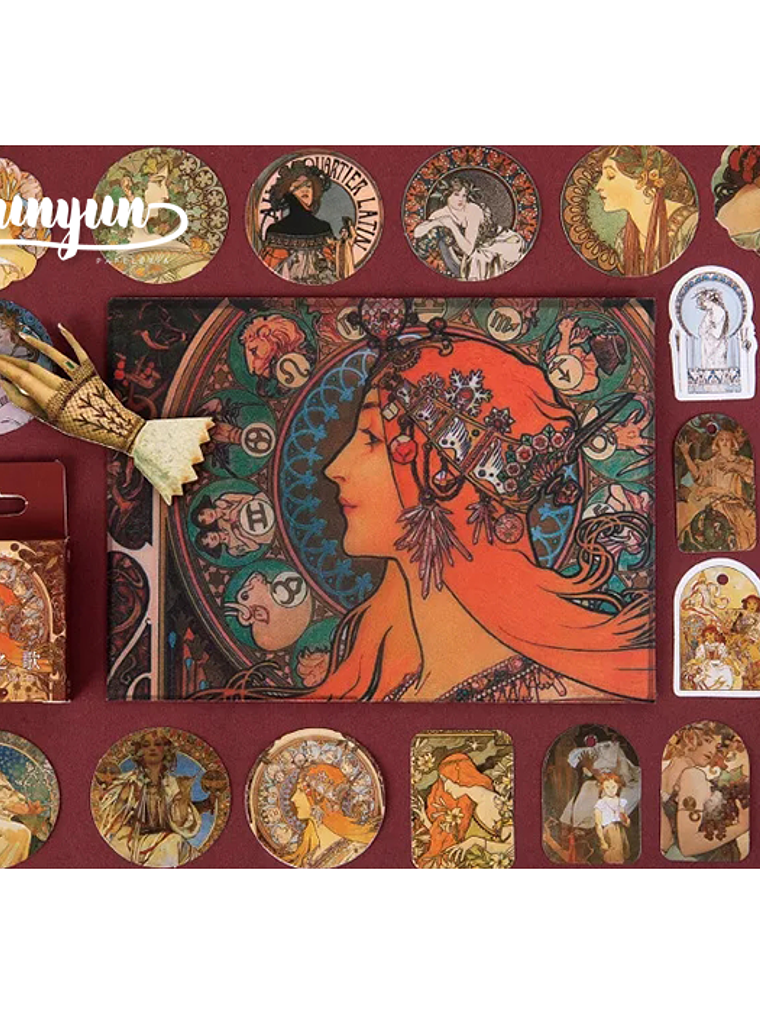 Caja Stickers Alfons Mucha - 45 pzas 2