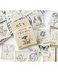 Caja Stickers Estampillas Vintage - 45 pzas