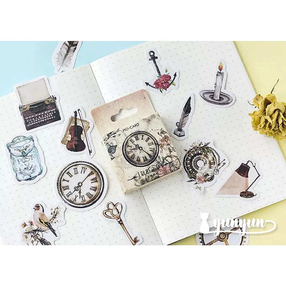 Caja Stickers Vintage #18 - 45 pzas 2
