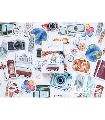 Caja Stickers Viajes #7 - 45 pzas
