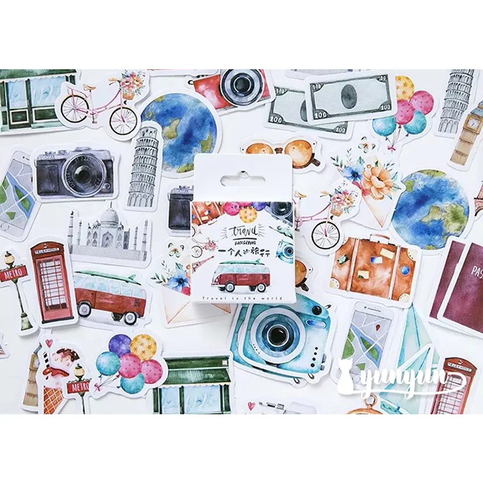 Caja Stickers Viajes #7 - 45 pzas 1