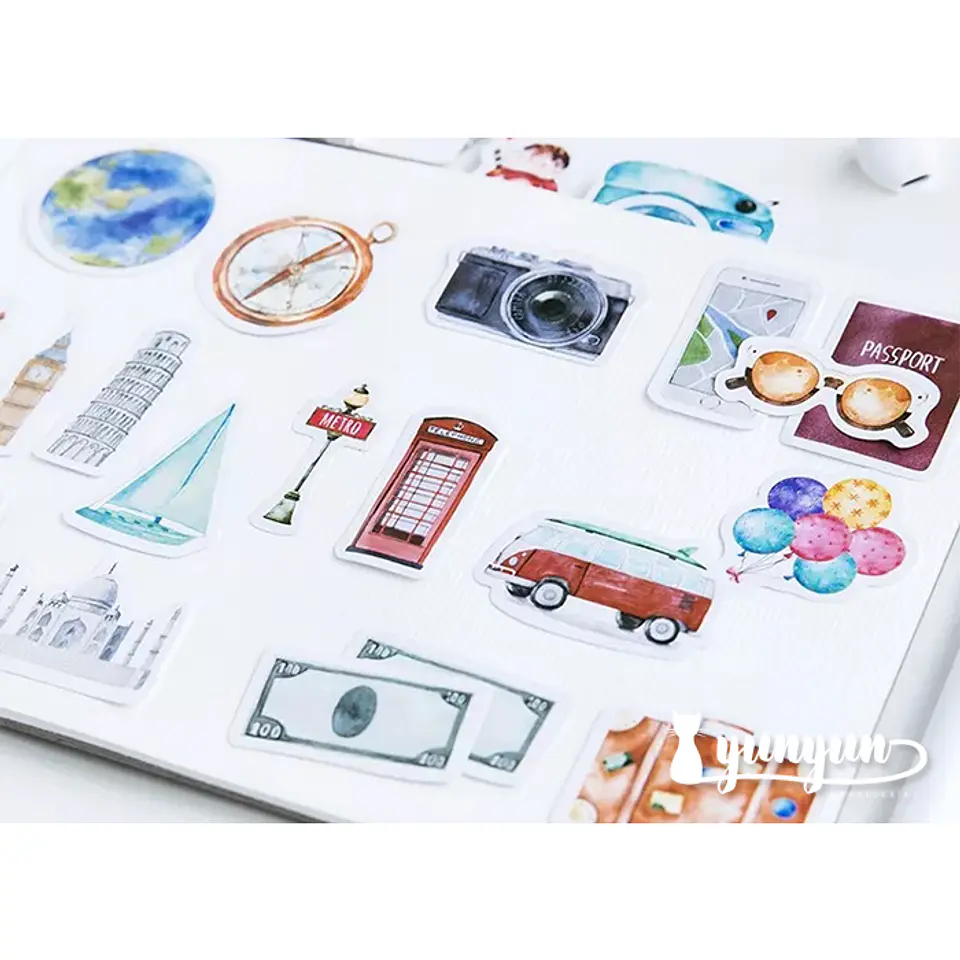 Caja Stickers Viajes #7 - 45 pzas 2