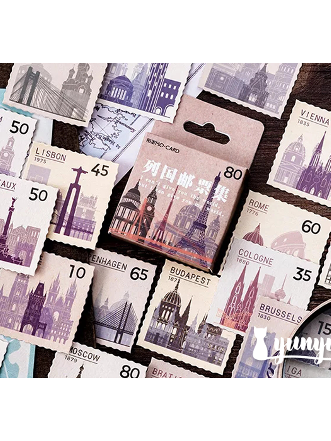 Caja Stickers Estampillas - 45 pzas 1