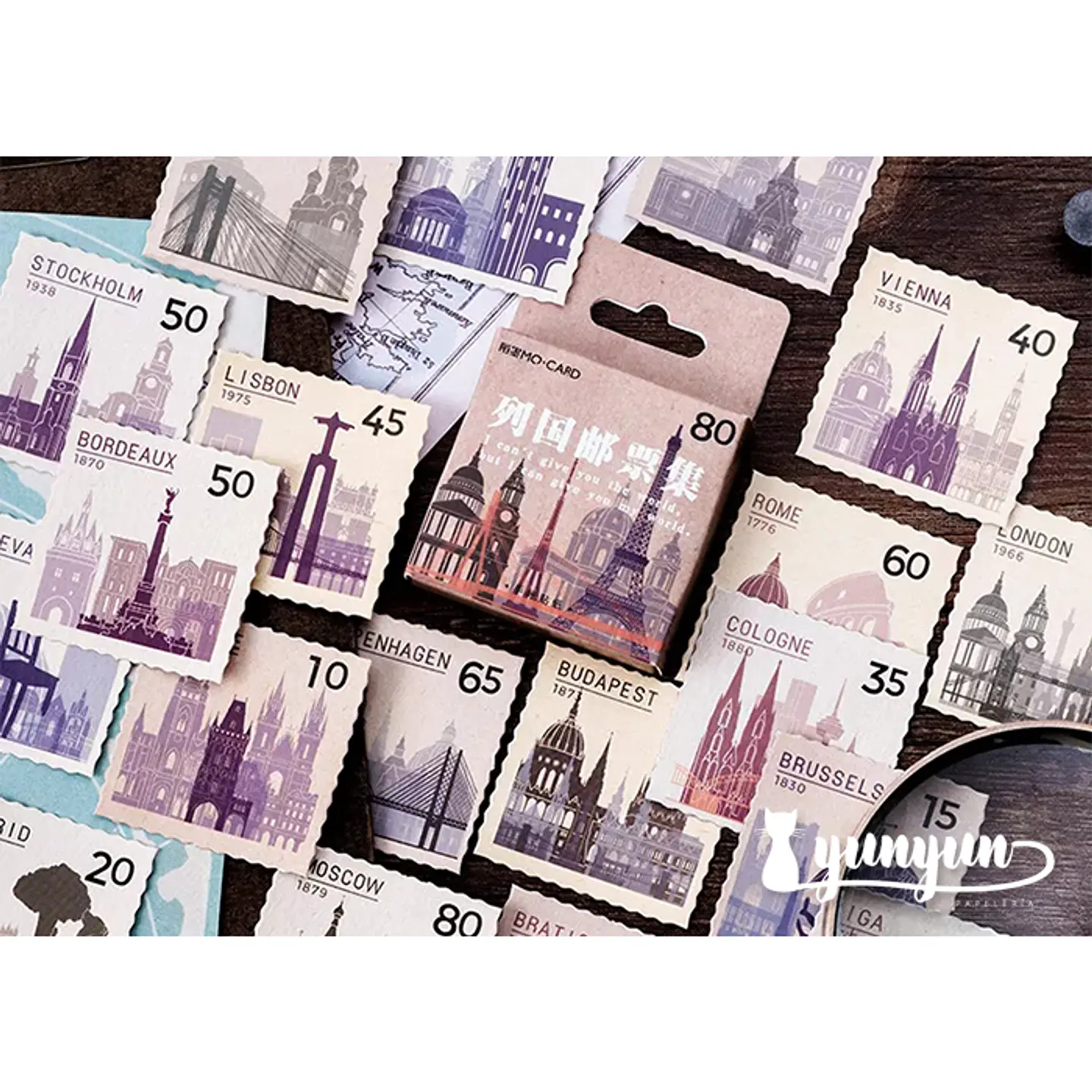 Caja Stickers Estampillas - 45 pzas 1