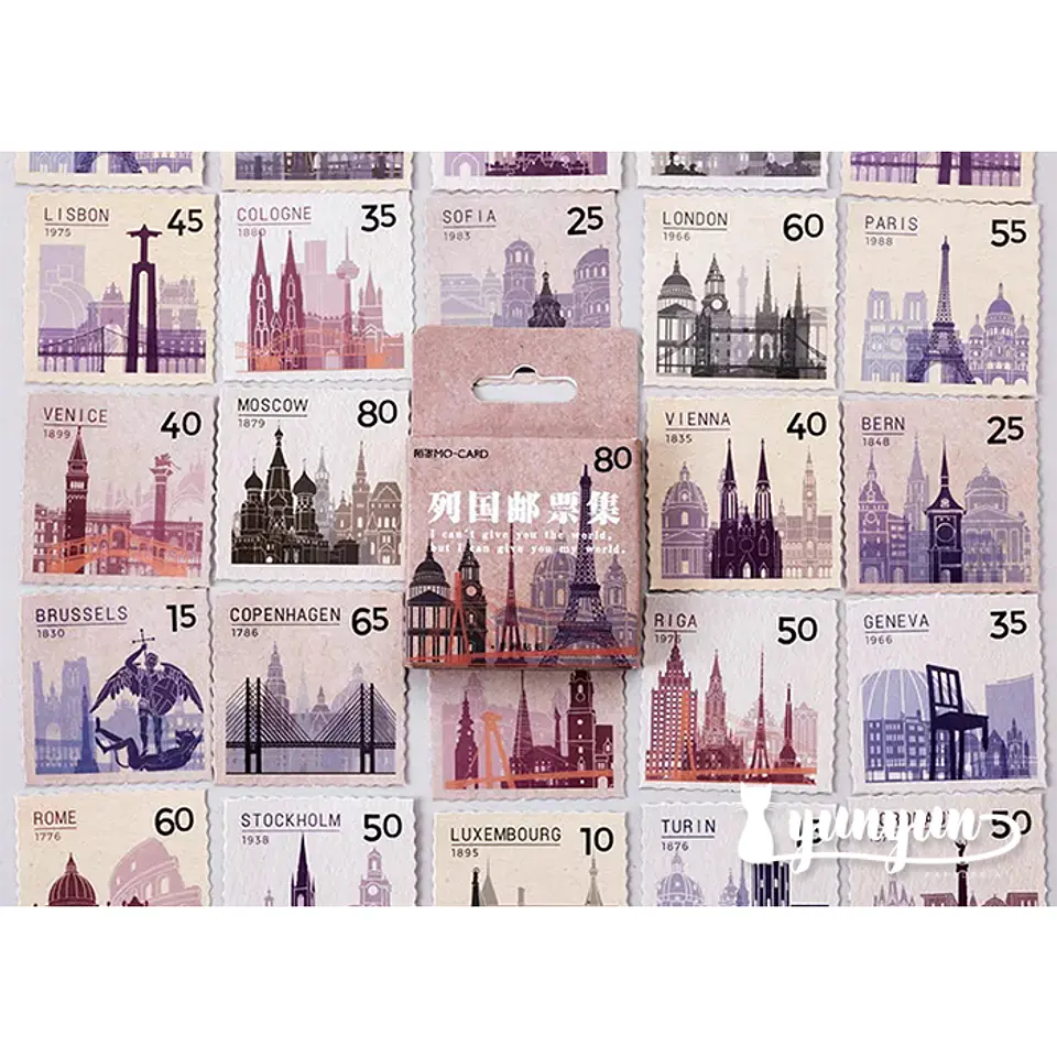 Caja Stickers Estampillas - 45 pzas 3