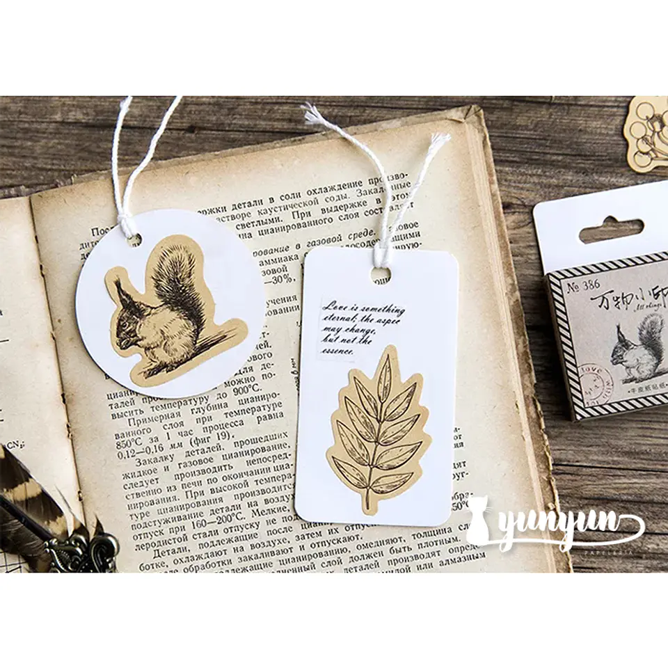 Caja Stickers Vintage Animales - 45 pzas 3
