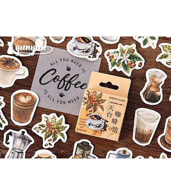 Caja Stickers Café - 45 pzas