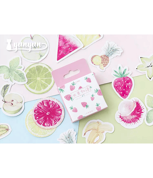 Caja Stickers Frutas - 45 pzas