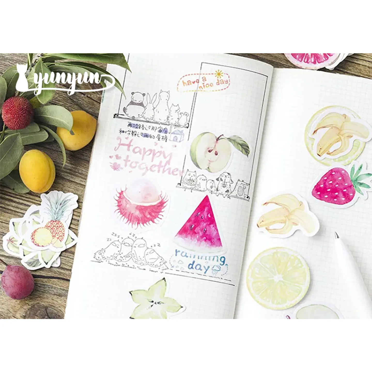 Caja Stickers Frutas - 45 pzas 2