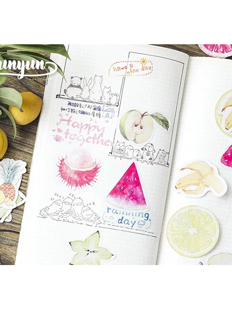 Caja Stickers Frutas - 45 pzas 2