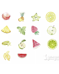 Caja Stickers Frutas - 45 pzas