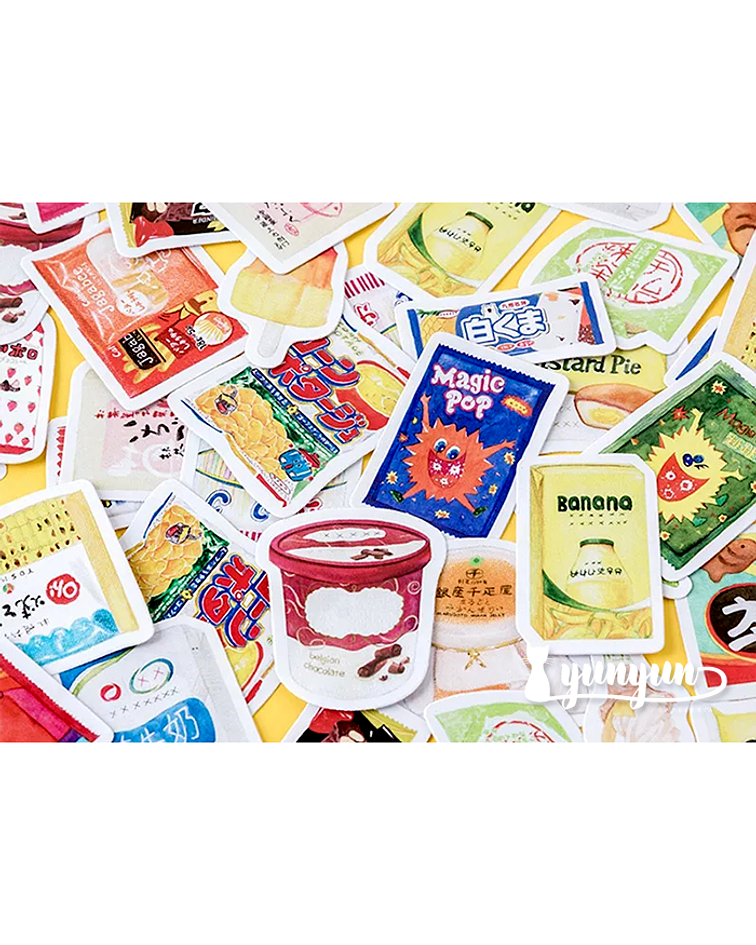 Caja Stickers Snacks - 45 pzas