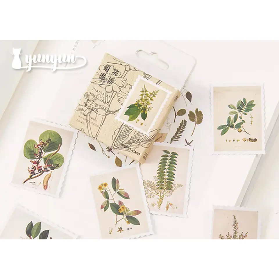Caja Stickers Estampillas Botánicas II - 45 pzas 1