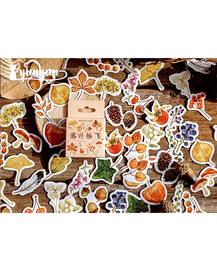 Caja Stickers Bosque Otoñal - 45 pzas