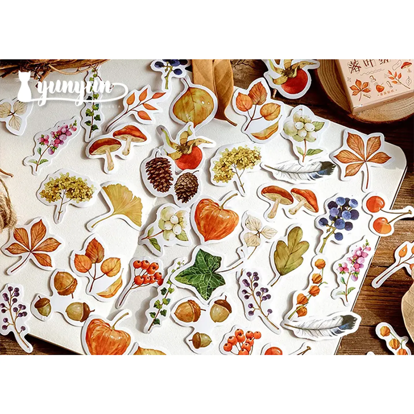 Caja Stickers Bosque Otoñal - 45 pzas 2
