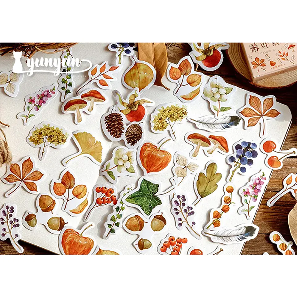 Caja Stickers Bosque Otoñal - 45 pzas 2