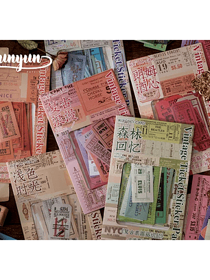 Vintage Tickers Stickers Pack - 40 pzas