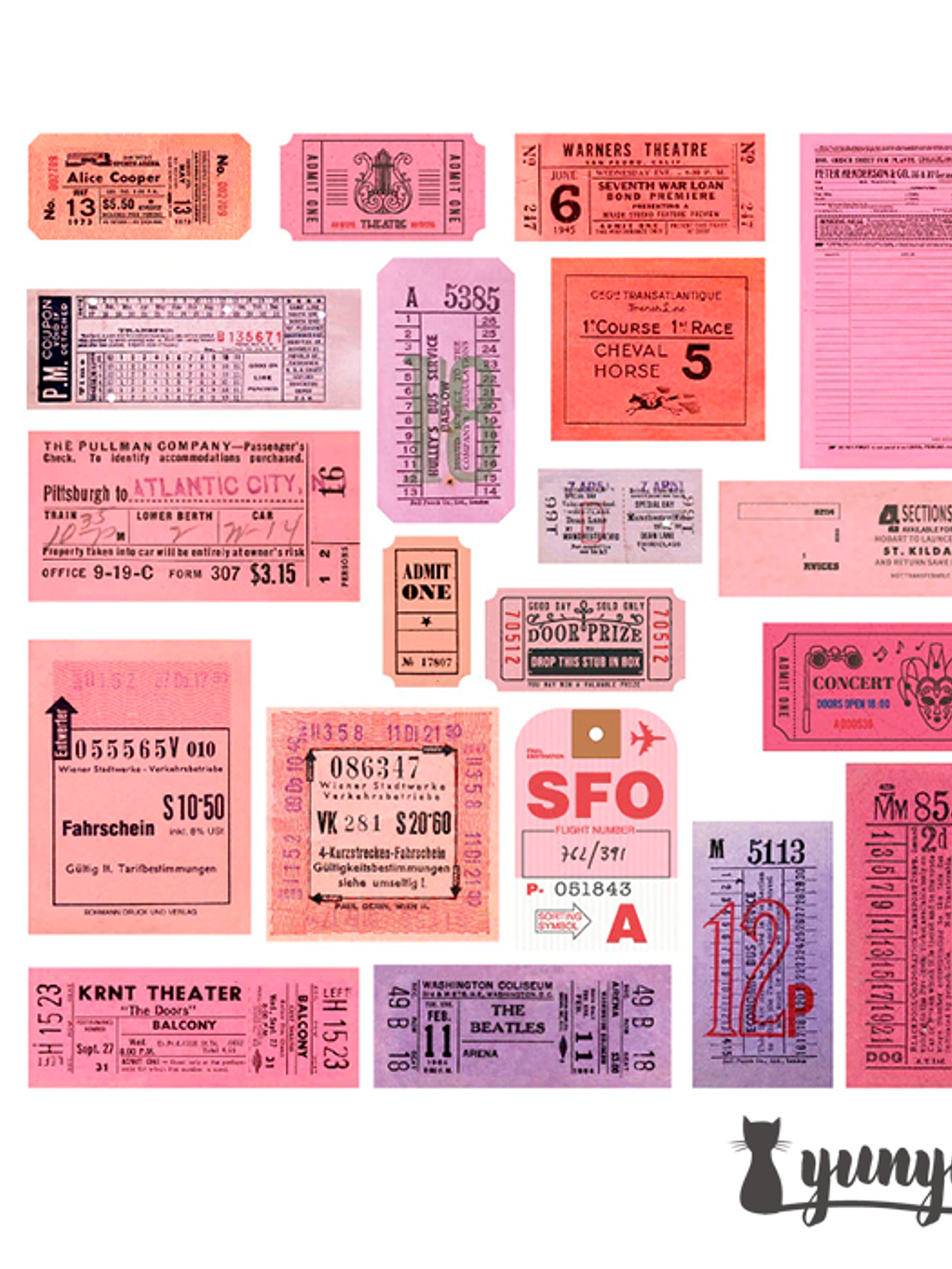 Vintage Tickers Stickers Pack - 40 pzas 5