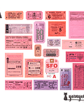 Vintage Tickers Stickers Pack - 40 pzas