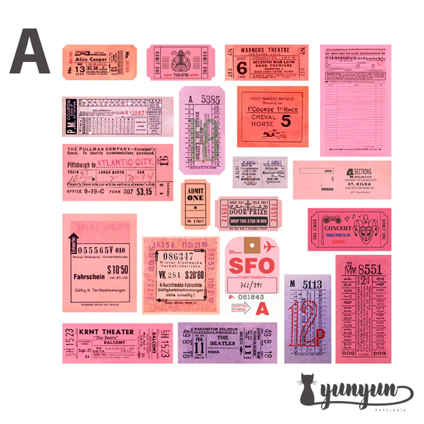 Vintage Tickers Stickers Pack - 40 pzas 5