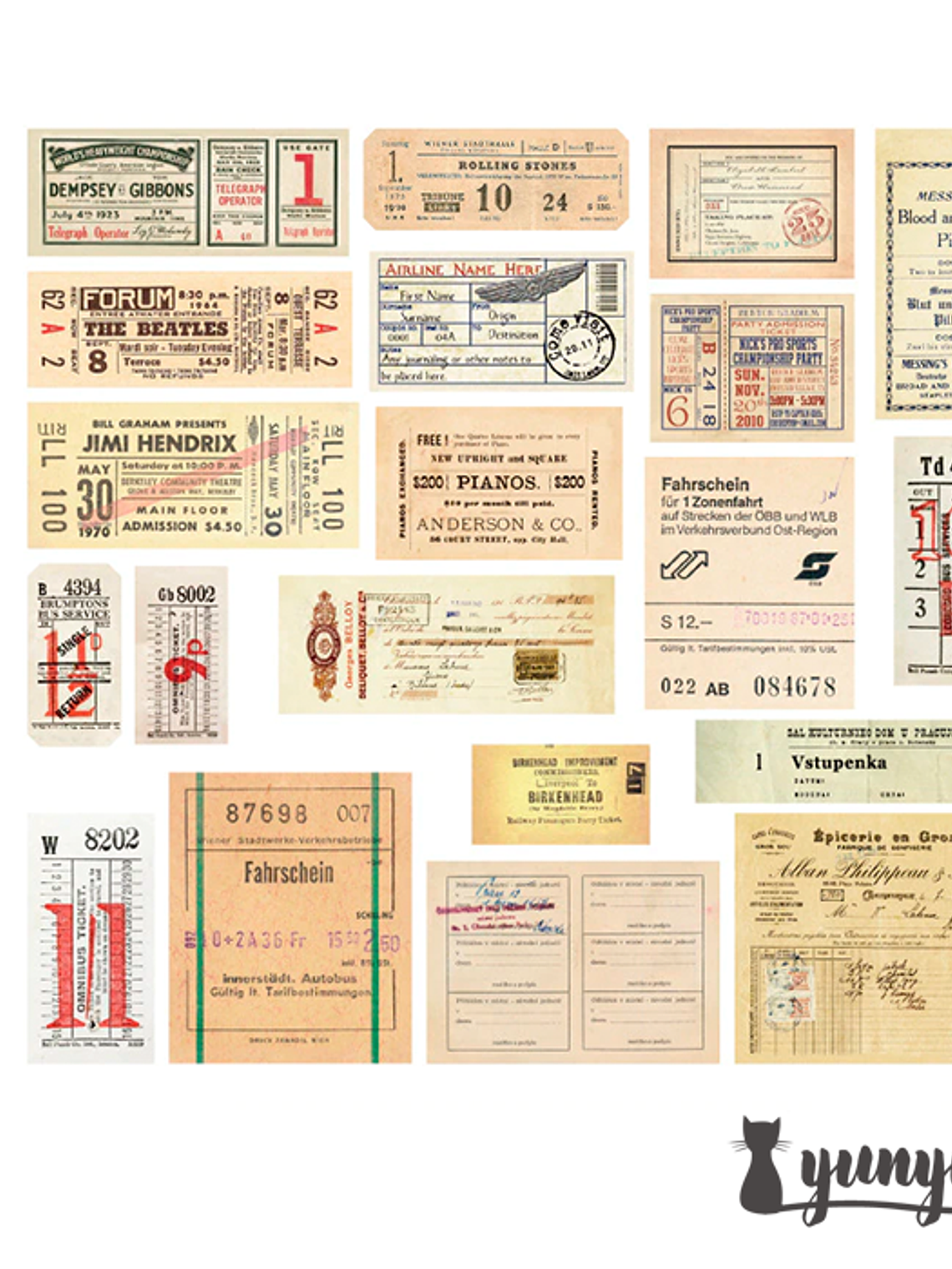 Vintage Tickers Stickers Pack - 40 pzas 6