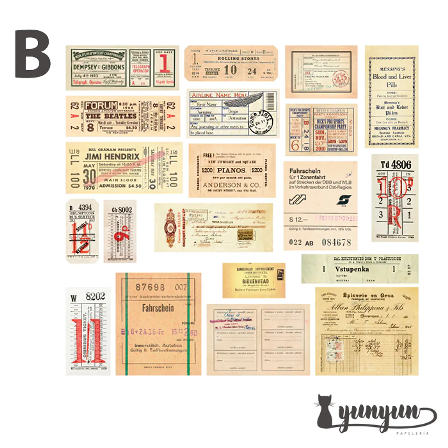 Vintage Tickers Stickers Pack - 40 pzas 6