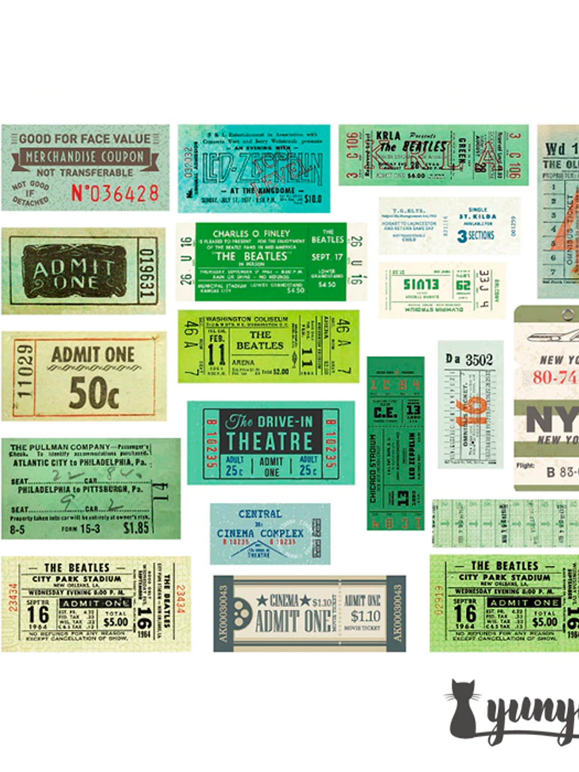 Vintage Tickers Stickers Pack - 40 pzas 9