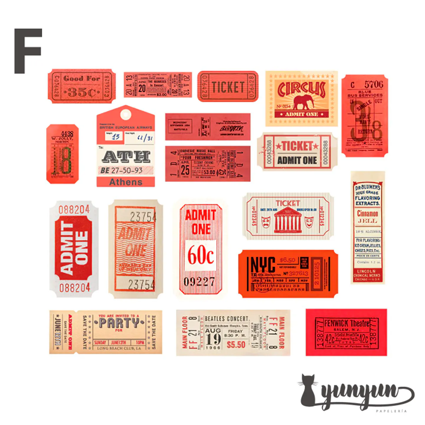 Vintage Tickers Stickers Pack - 40 pzas 10