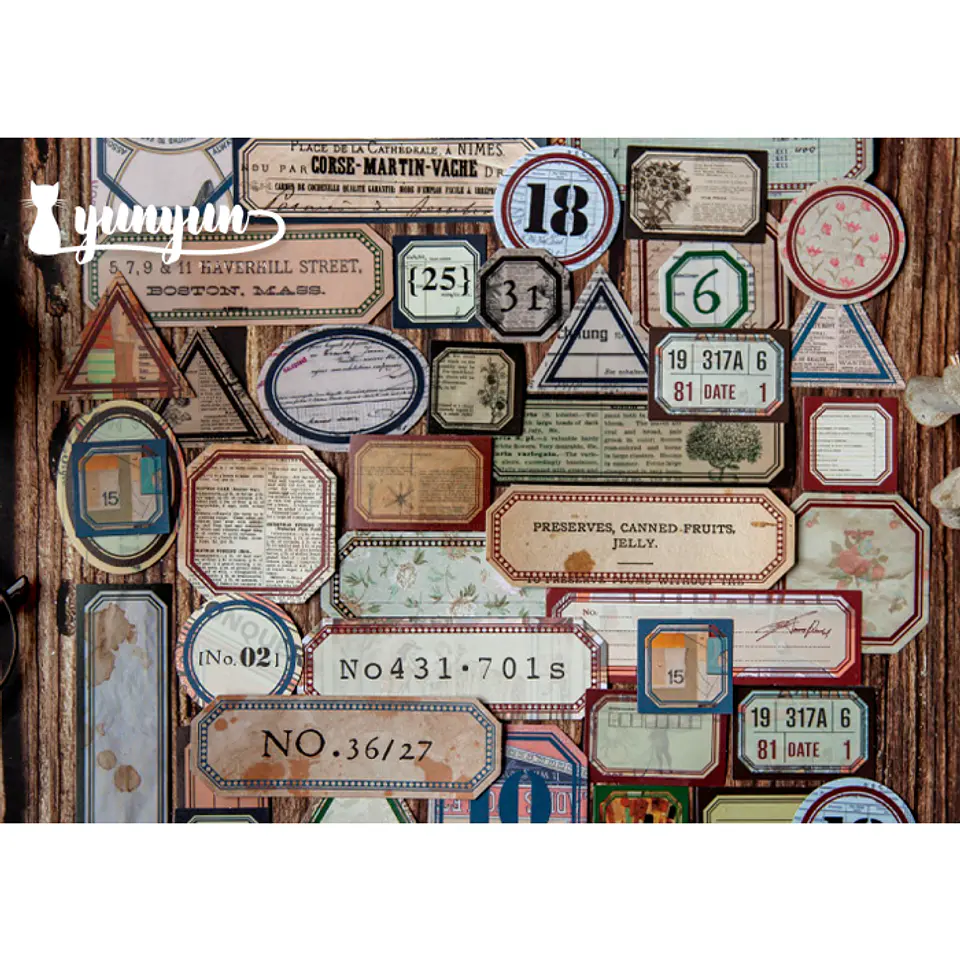 Stickers Retro Label - 40 pzas 2