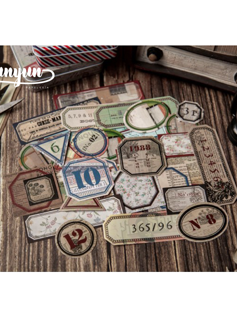 Stickers Retro Label - 40 pzas 4