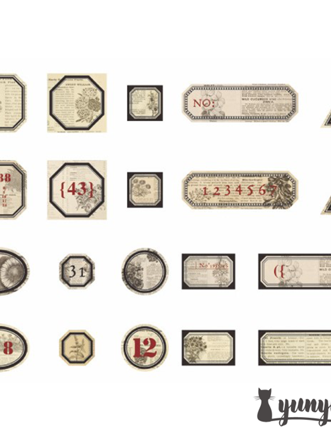 Stickers Retro Label - 40 pzas 8