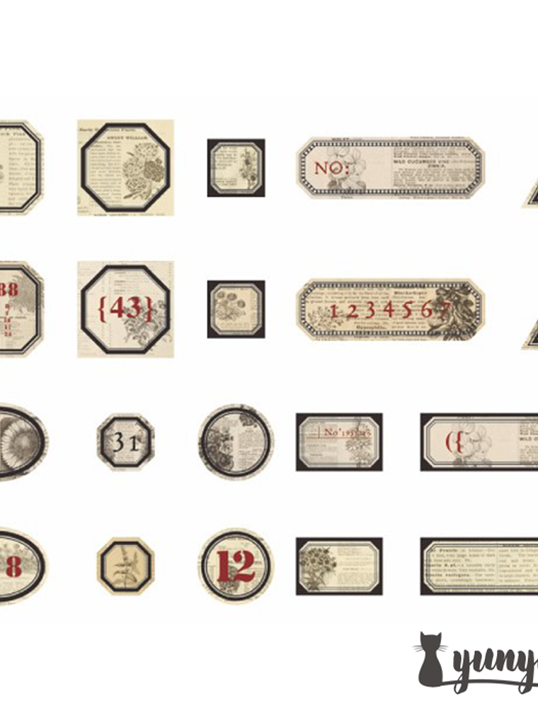 Stickers Retro Label - 40 pzas 8