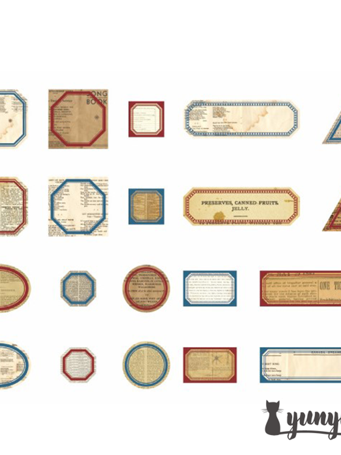 Stickers Retro Label - 40 pzas 10