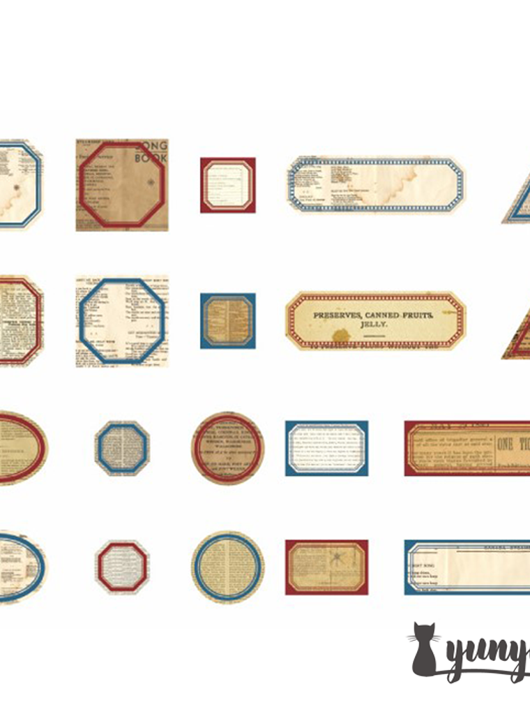 Stickers Retro Label - 40 pzas 10